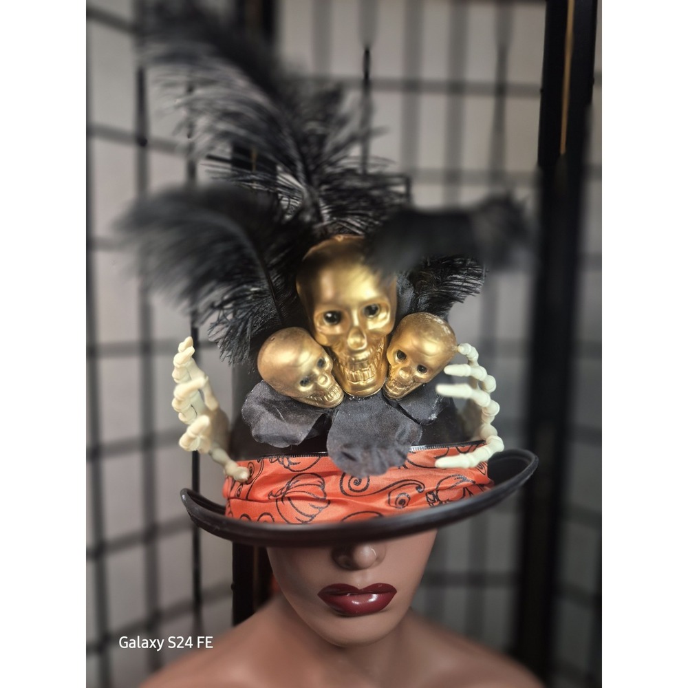 Steampunk Goth Skeleton Halloween Top Hat